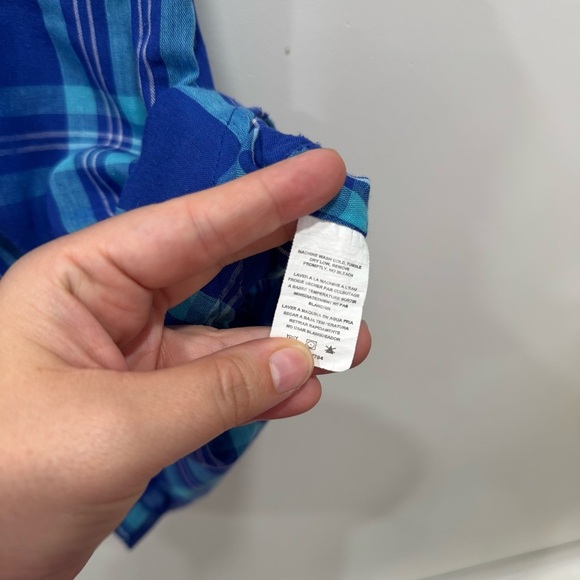 Rails Short Sleeve Button Down Shirt Blue Plaid Small Cotton - Picture 6 of 6